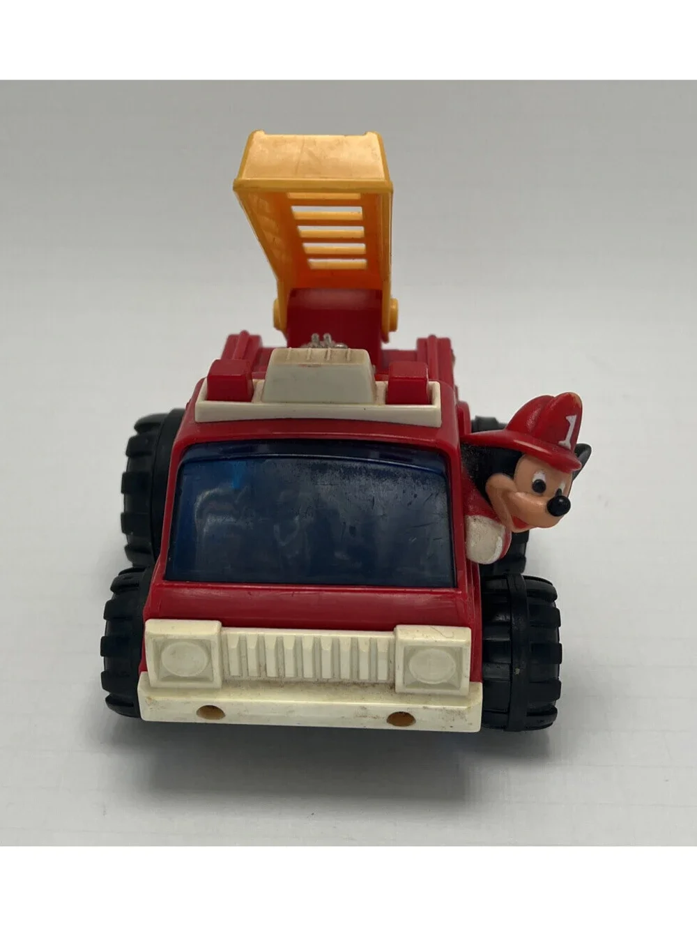 1980's Illco Walt Disney’s Mickey Mouse Gyro Powered Fire Truck Toy NIP